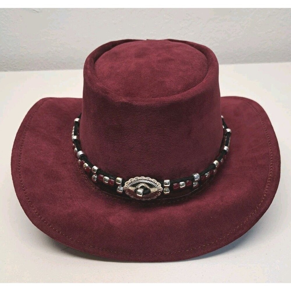 Vintage Walkabout Burgundy Leather Hat Small